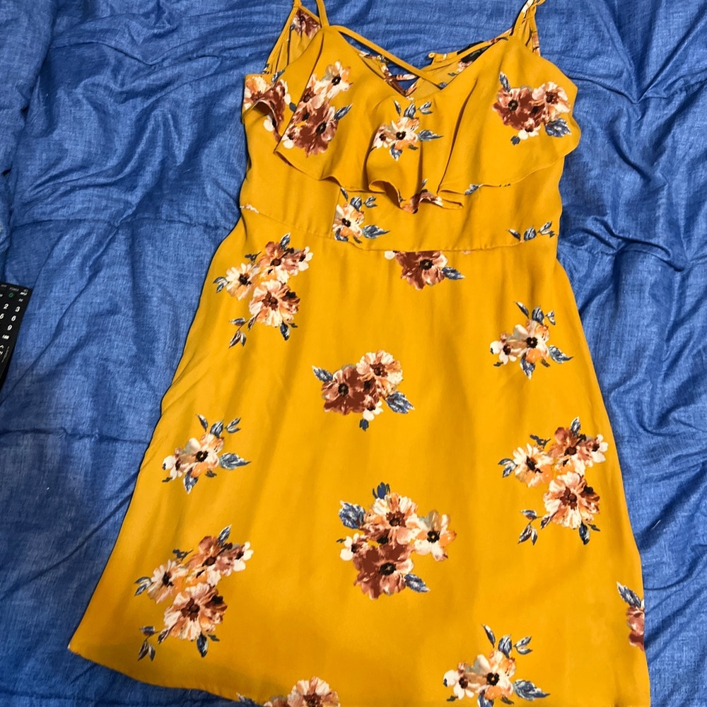 Trixxi Yellow Floral Mini Dress